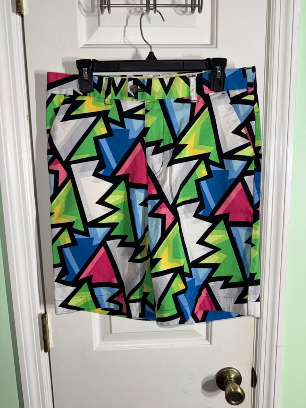 Loudmouth Colorful Geometric Print 10” Bold Golf Shorts Cotton Size 32